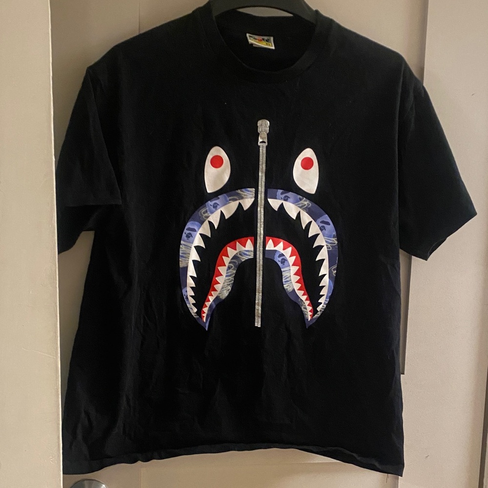 Bape Black Tee with Shark Motif